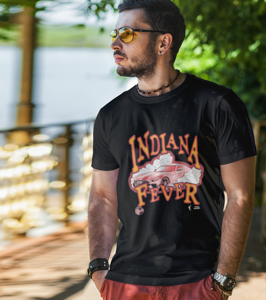 Indiana Fever Playa Society Sketch Car And Smoke T-Shirt