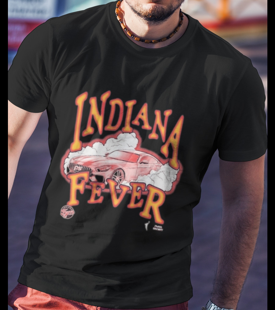 Indiana Fever Playa Society Sketch Car And Smoke T-Shirt