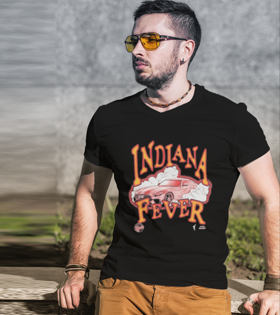 Indiana Fever Playa Society Sketch Car And Smoke T-Shirt