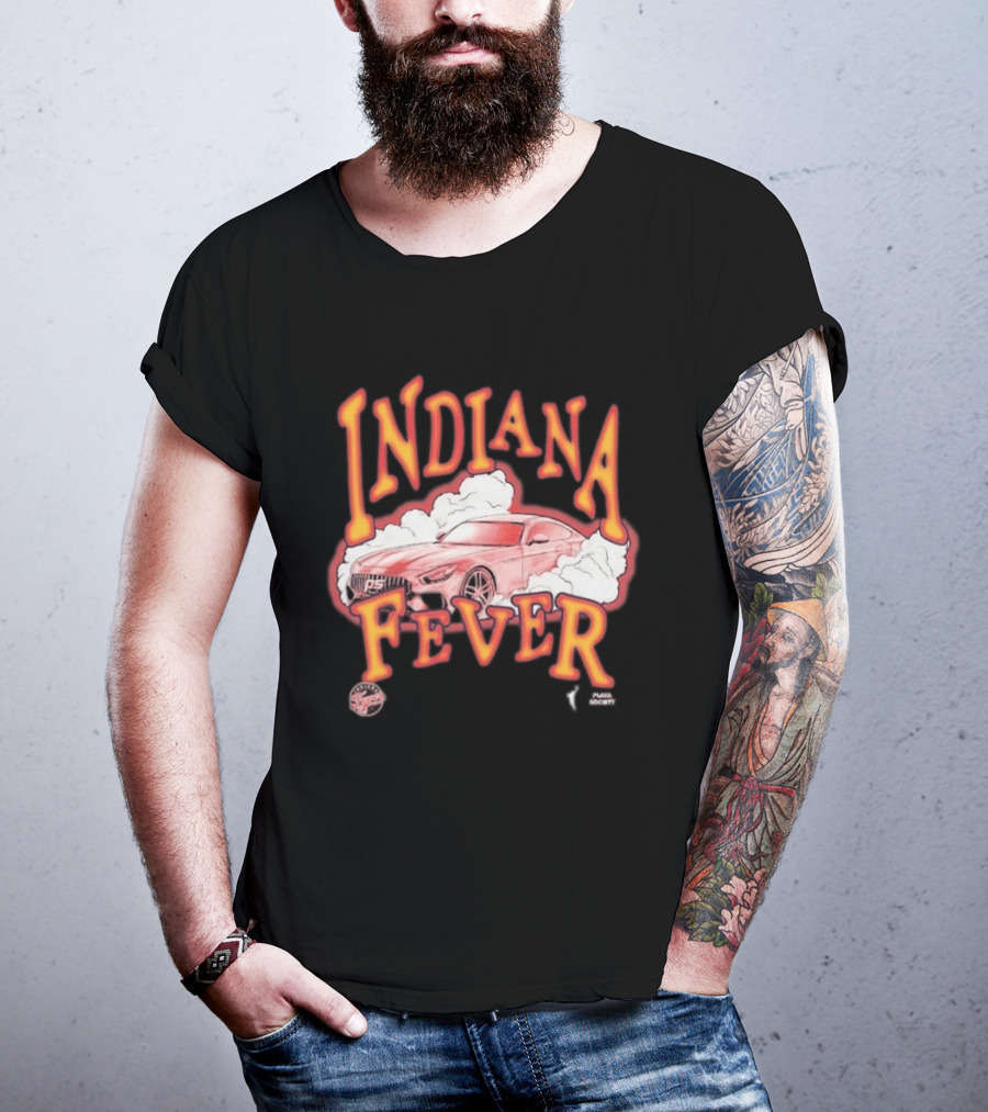 Indiana Fever Playa Society Sketch Car And Smoke T-Shirt