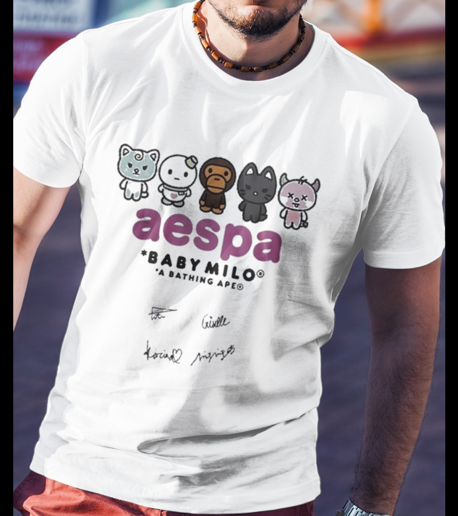 Aespa BABY MILO A Bathing Ape Signed 2026 Edition T-Shirt