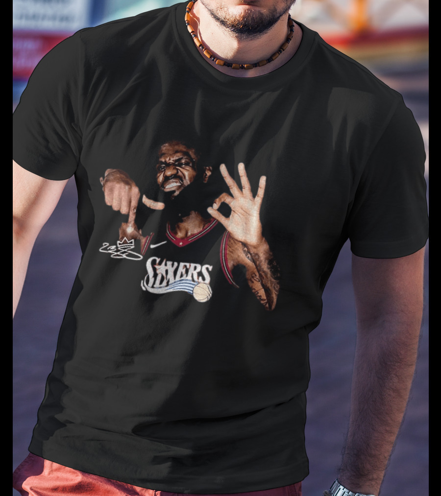 LeBron James Philadelphia 76ers Sixers OK Basketball Image T-Shirt