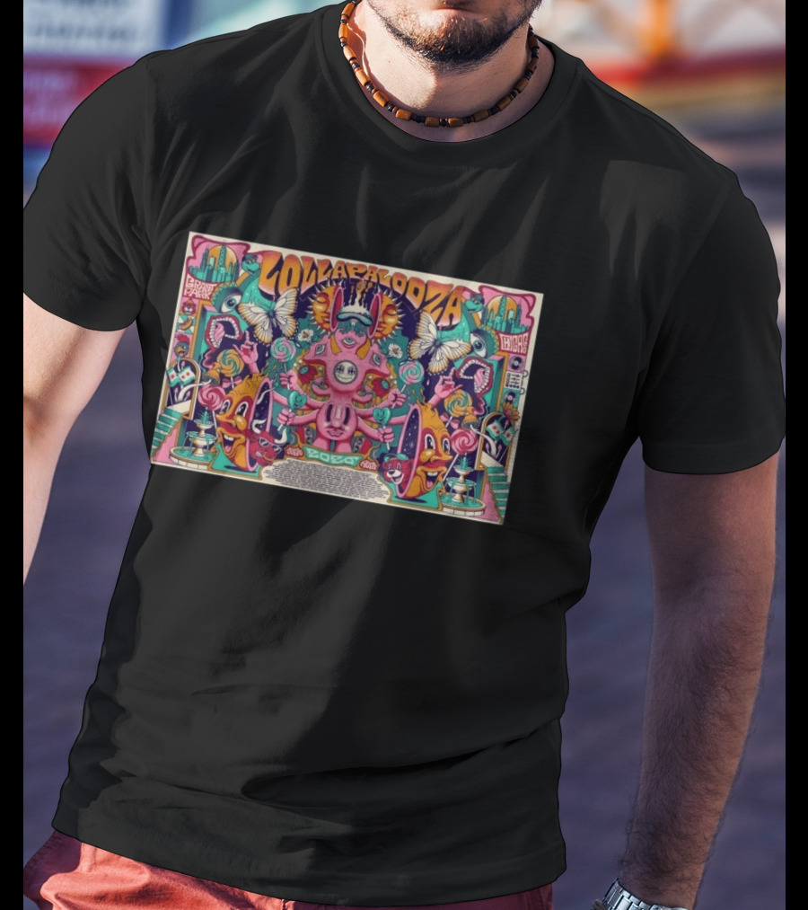 Lollapalooza Grand Park Chicago August 02 2026 Exclusive Vibrant Psychedelic Illustrations T-Shirt