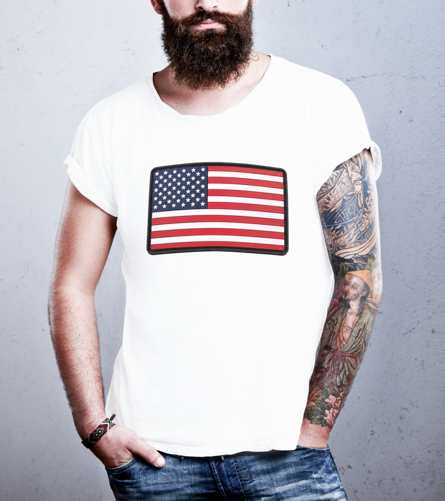 Dan Cevette American Flag Hat United States Stars And Stripes T-Shirt
