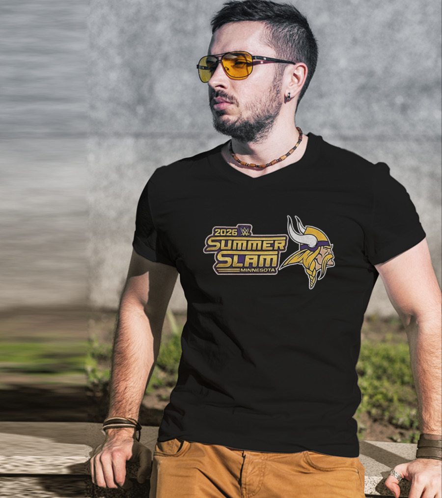 2026 WWE SummerSlam Minnesota Vikings T-Shirt