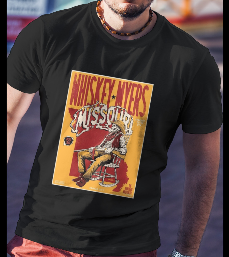 Whiskey Myers Missouri Tour 2026 Kansas City Morton Amphitheater July 30 Straight Outta ETX T-Shirt