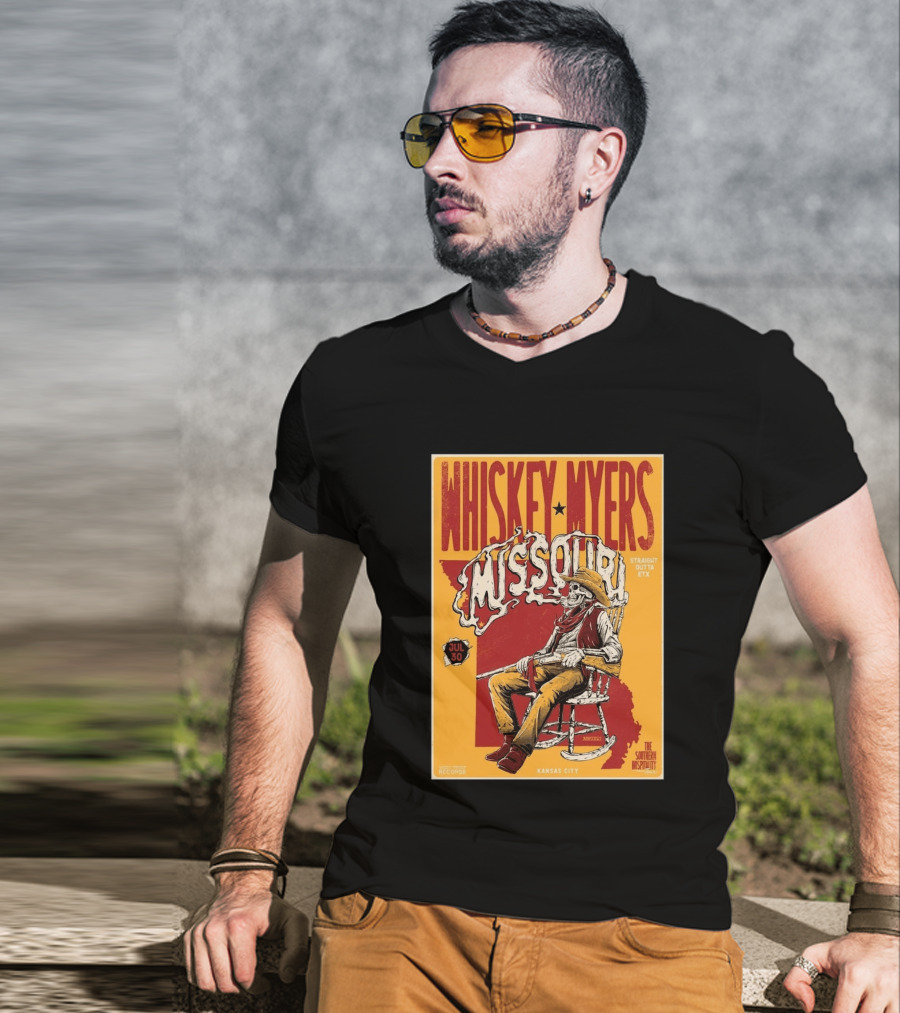 Whiskey Myers Missouri Tour 2026 Kansas City Morton Amphitheater July 30 Straight Outta ETX T-Shirt