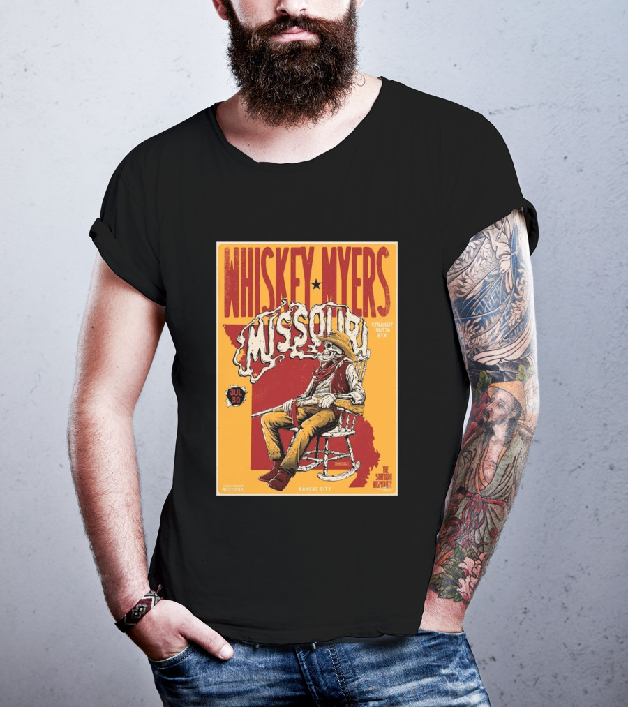 Whiskey Myers Missouri Tour 2026 Kansas City Morton Amphitheater July 30 Straight Outta ETX T-Shirt