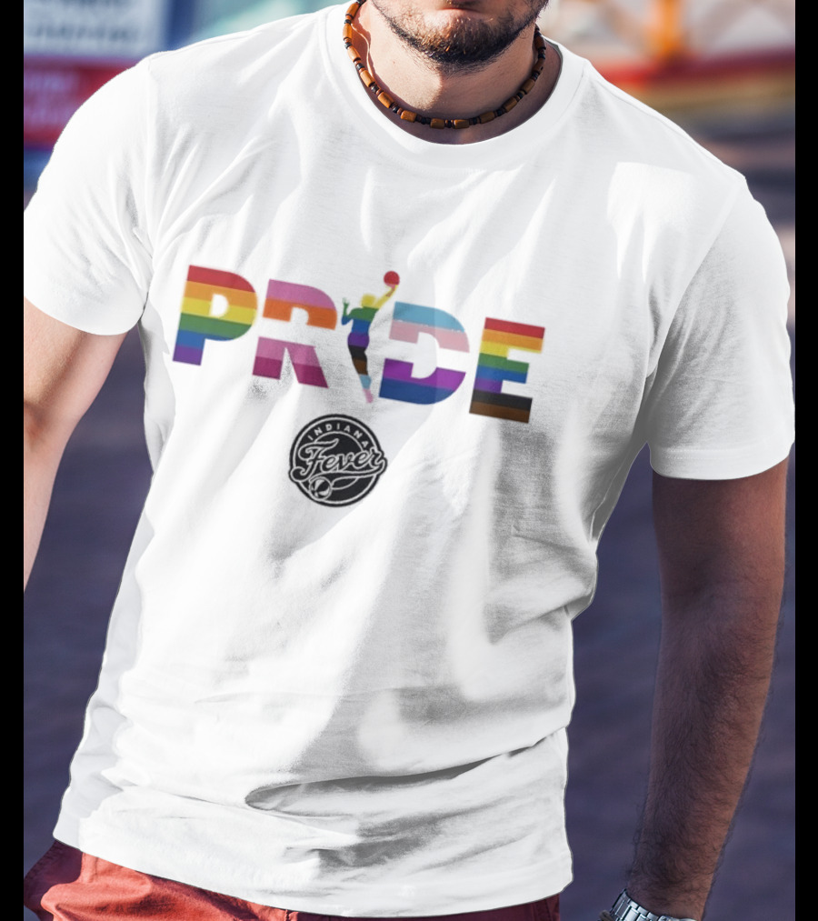 Indiana Fever WNBA Pride Rainbow Basketball Celebration T-Shirt