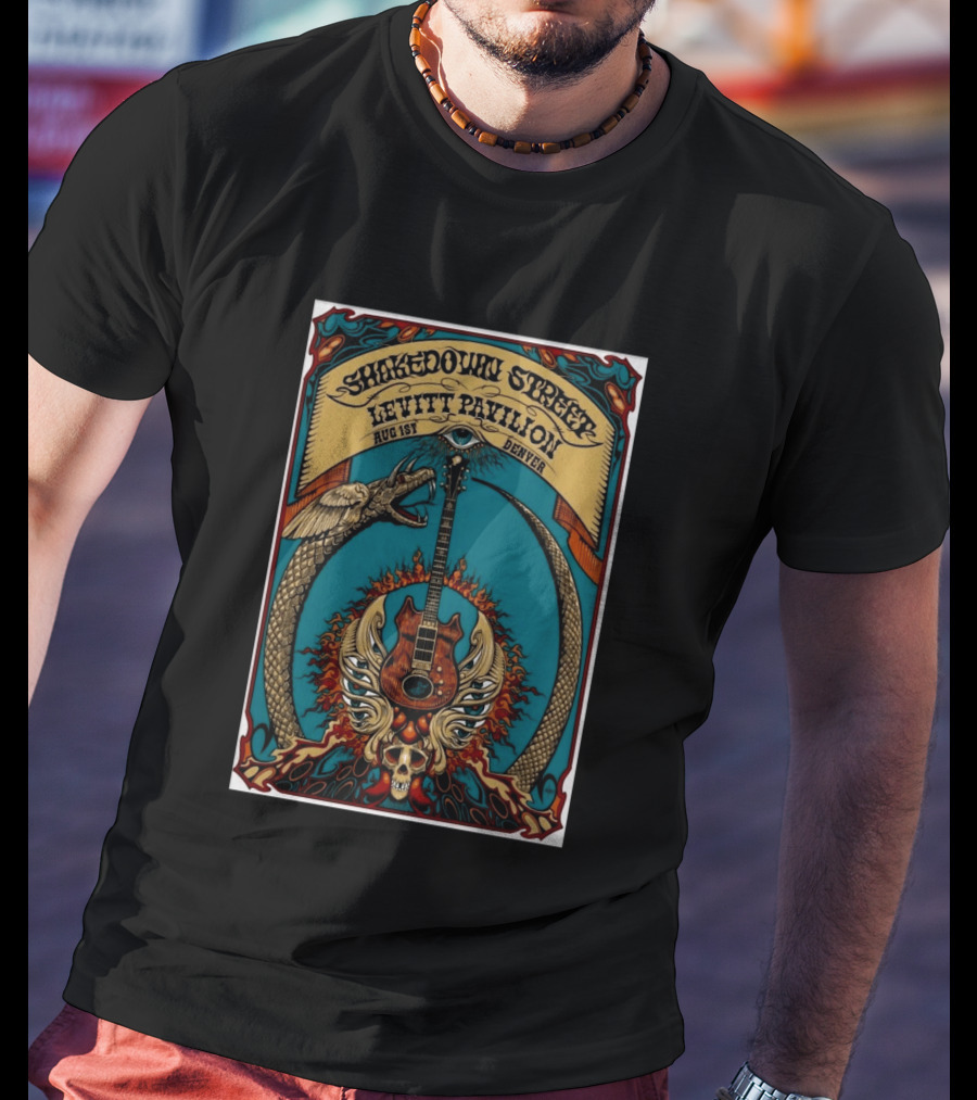 Shakedown Street Levitt Pavilion Aug 1 Denver 2026 Snake Guitar Skull T-Shirt