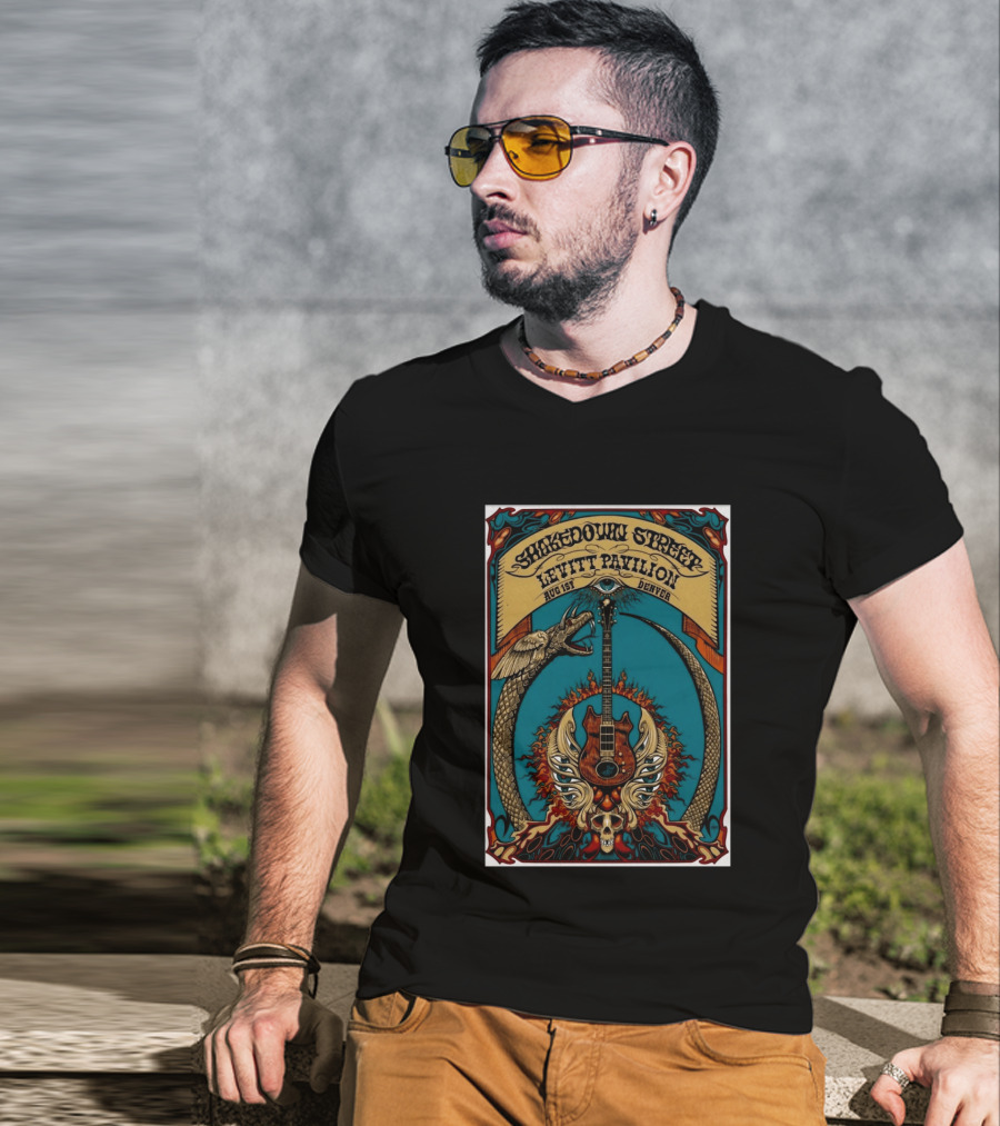 Shakedown Street Levitt Pavilion Aug 1 Denver 2026 Snake Guitar Skull T-Shirt