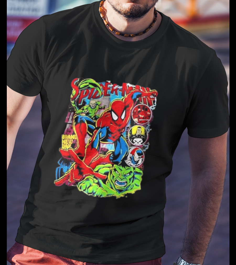 Spider Man Marvel Hulk Punisher Scorpion Ninja Brand New Day T-Shirt