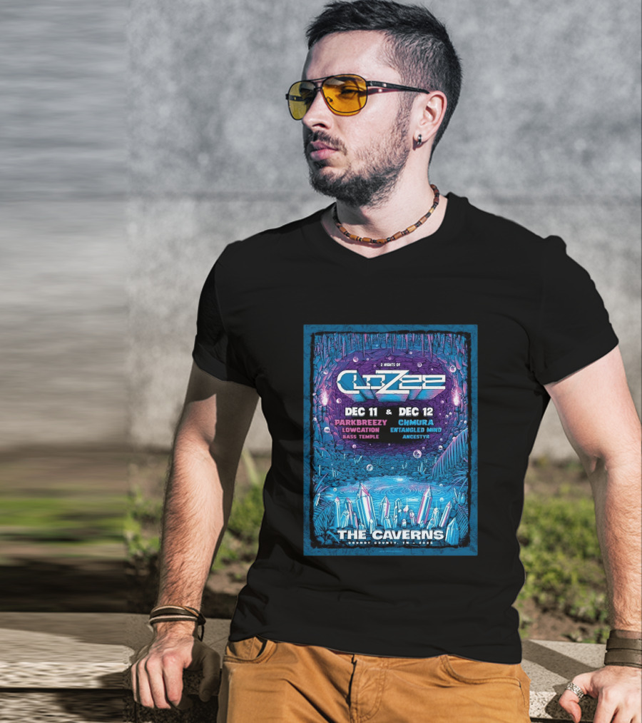 2 Nights Of CloZee The Caverns Grundy County TN Dec 11 12 2026 Parkbreezy Lowcation Bass Temple Chmura Entangled Mind Ancestryr T-Shirt