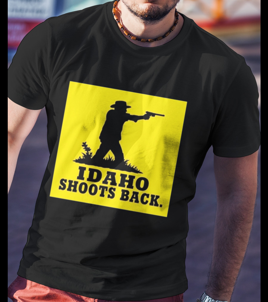 Idaho Shoots Back Cowboy Silhouette Retro Humor T-Shirt