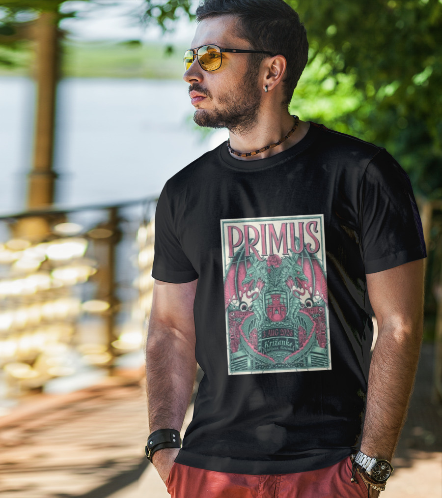 Primus Ljubljana Križanke Concert 3 Aug 2026 Double Dragon T-Shirt
