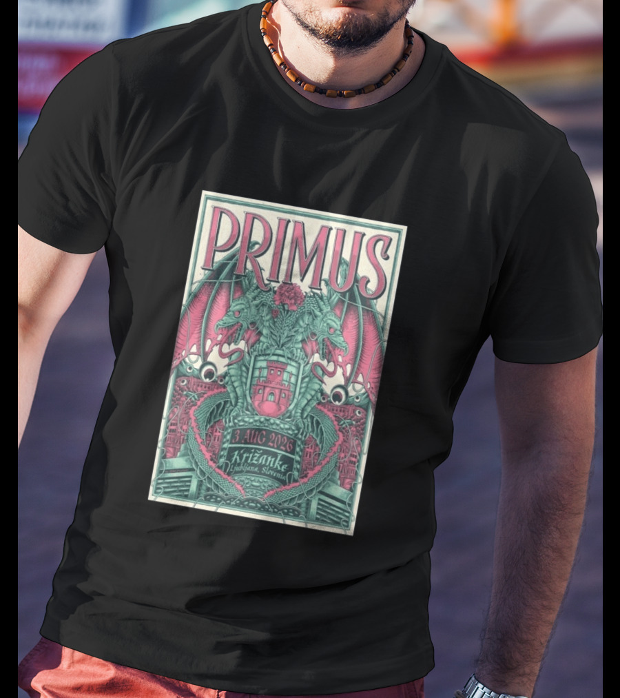 Primus Ljubljana Križanke Concert 3 Aug 2026 Double Dragon T-Shirt