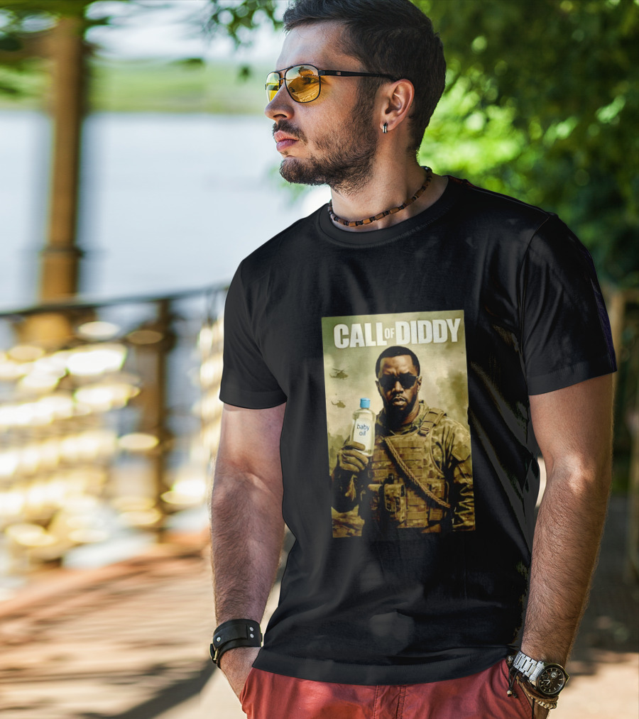 Call Of Diddy Baby Oil Military Humor T-Shirt