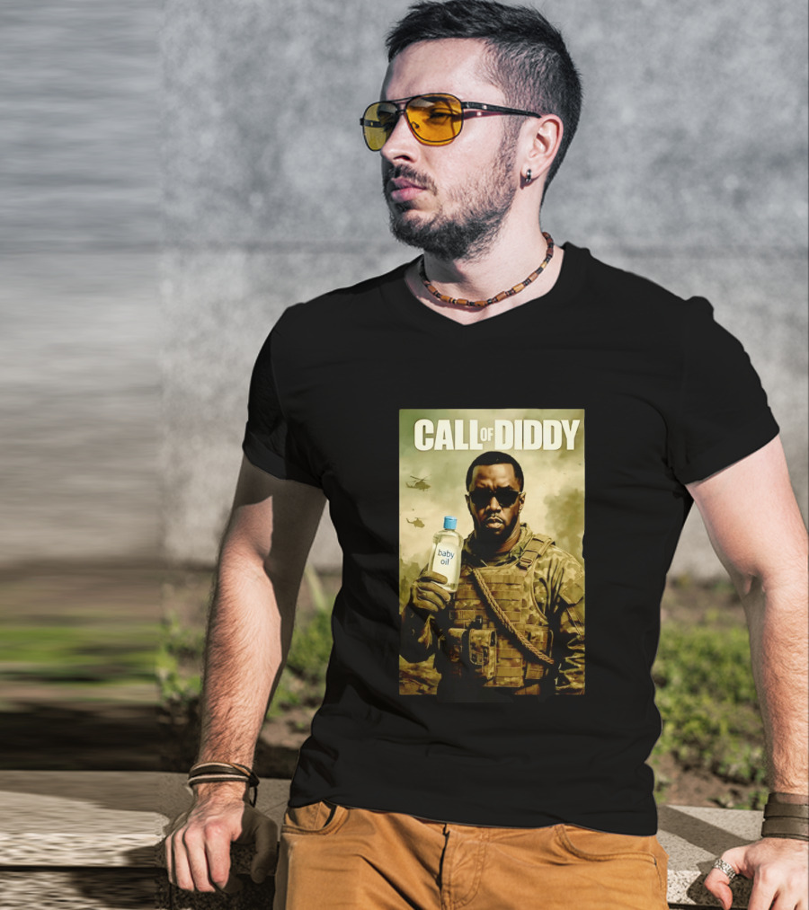 Call Of Diddy Baby Oil Military Humor T-Shirt