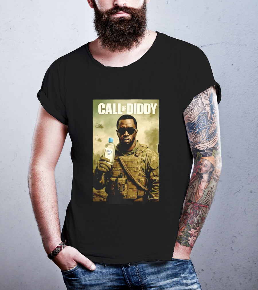 Call Of Diddy Baby Oil Military Humor T-Shirt
