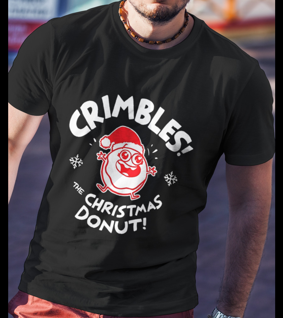 Crimbles Santa Hat The Christmas Donut Snowflakes T-Shirt