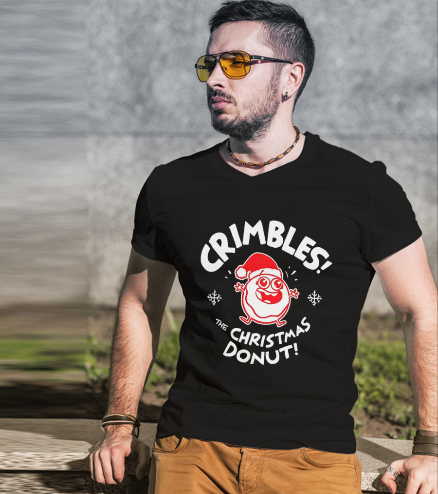 Crimbles Santa Hat The Christmas Donut Snowflakes T-Shirt