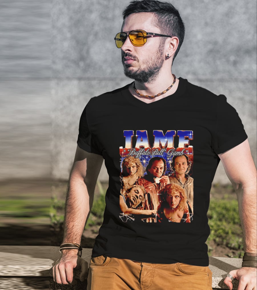 Buffalo Bill Gumb Silence Of The Lambs Movie Character Collage T-Shirt