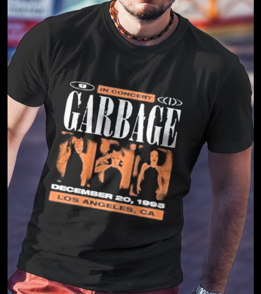 Garbage Live Performance December 20 1995 Los Angeles CA Iconic Concert T-Shirt