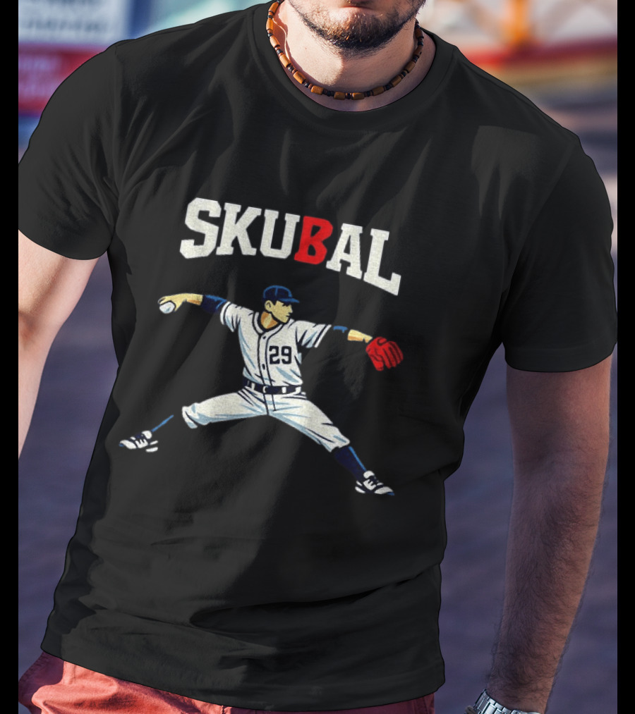 Tarik Skubal 29 Baseball Pitcher Pose MLB Action T-Shirt