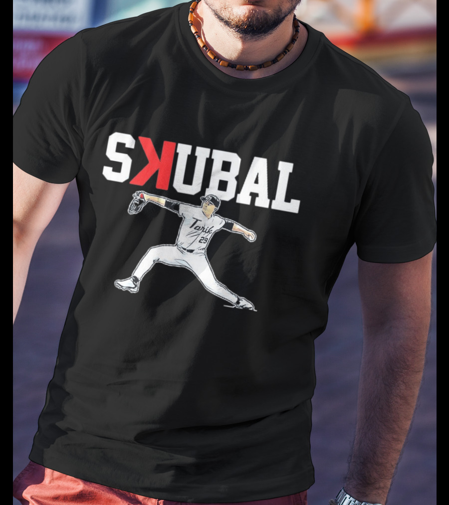 Tarik Skubal Detroit Tigers MLB Player Pitching SKUBAL T-Shirt