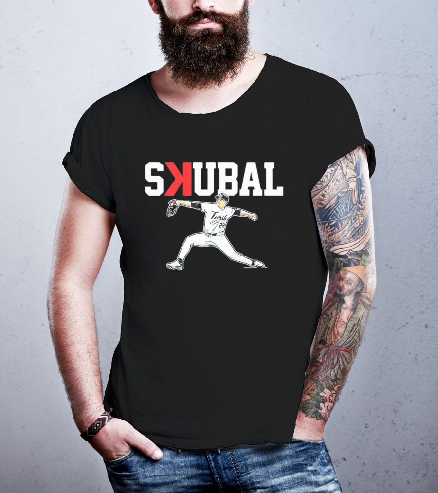 Tarik Skubal Detroit Tigers MLB Player Pitching SKUBAL T-Shirt