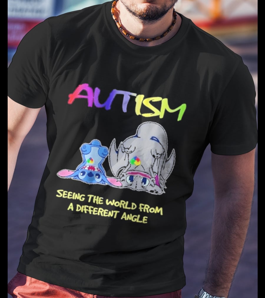 Autism Seeing The World From A Different Angle Toothless Stitch T-Shirt