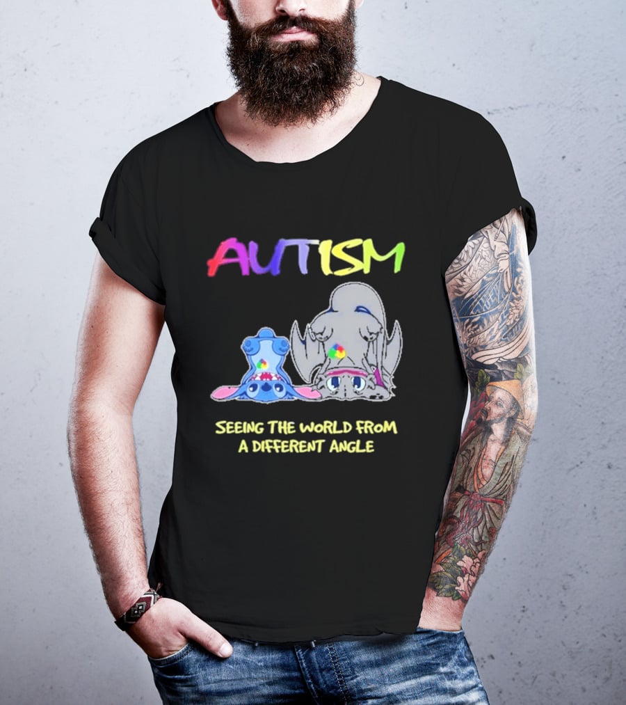 Autism Seeing The World From A Different Angle Toothless Stitch T-Shirt