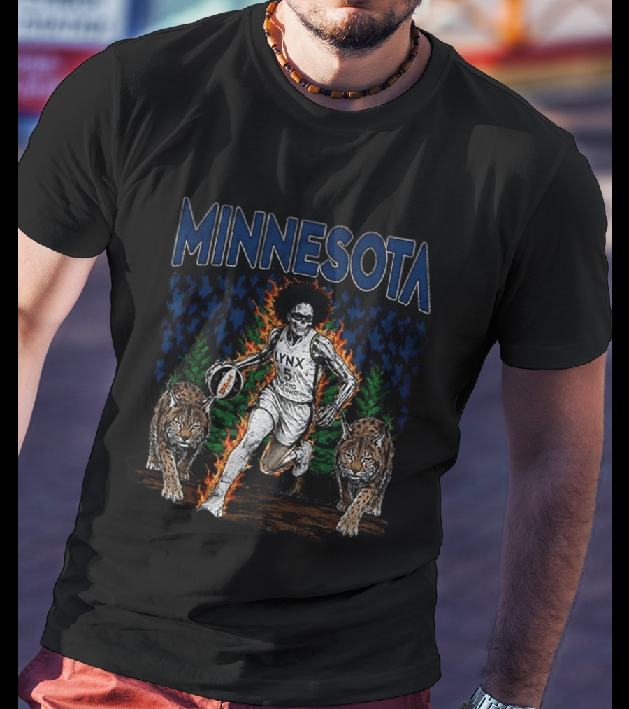 Minnesota Lynx WNBA Basketball Skull With Lynxes Game Day 2026 T-Shirt