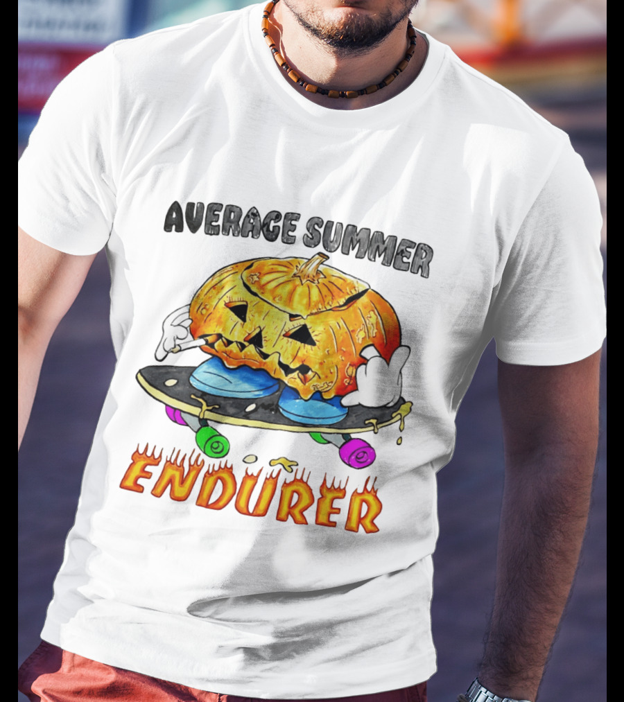 Average Summer Endurer Pumpkin Skater Skateboarding T-Shirt