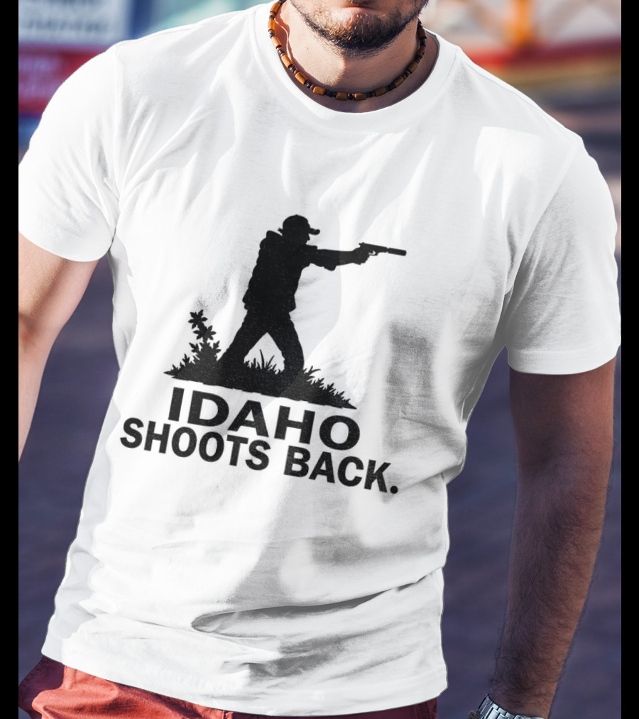 Idaho Shoots Back Silhouette Hunter With Gun T-Shirt