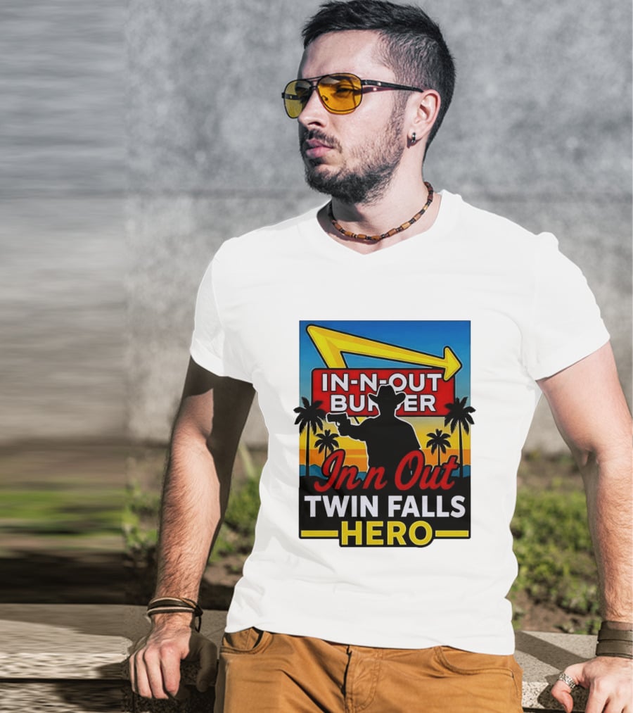 In N Out Burger Twin Falls Hero Western Sunset T-Shirt