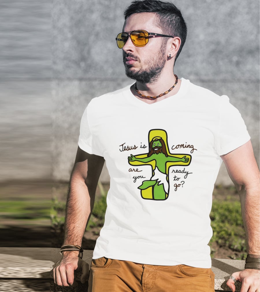 Jesus Is Coming Are You Ready To Go Cross Doodle T-Shirt
