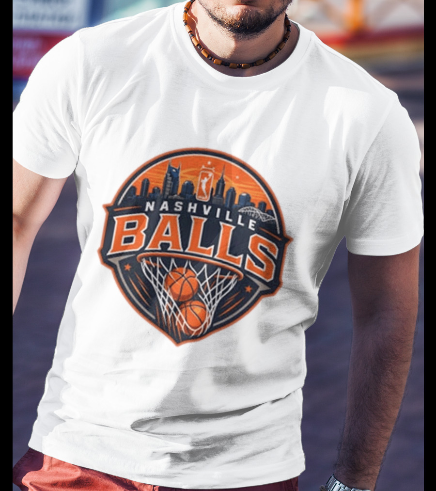 Nashville Balls Skyline Basketball Logo Cityscape T-Shirt