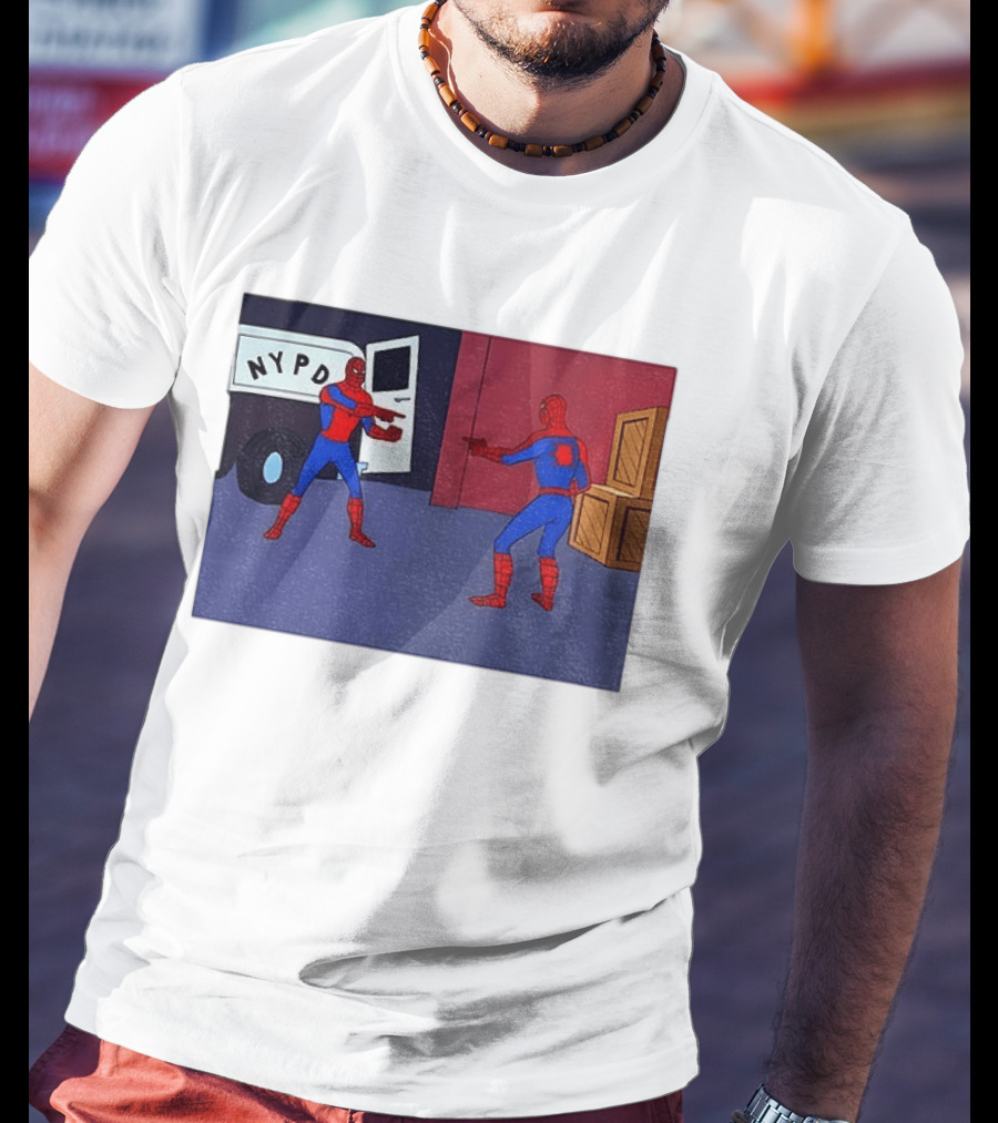 NYPD Spider Man Pointing Meme Twins Scene T-Shirt