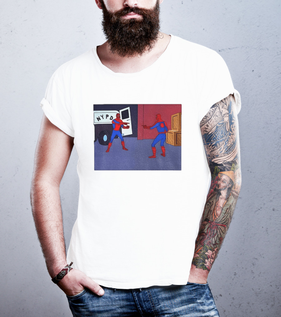 NYPD Spider Man Pointing Meme Twins Scene T-Shirt