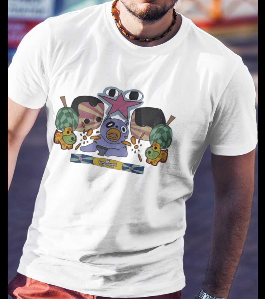Purple Creature And Star With Puppets And Skulls T-Shirt