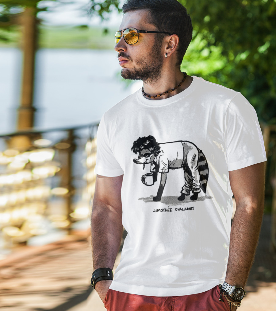 Timothée Chalamet Jimothy Raccoon 2026 Crossover Meme T-Shirt