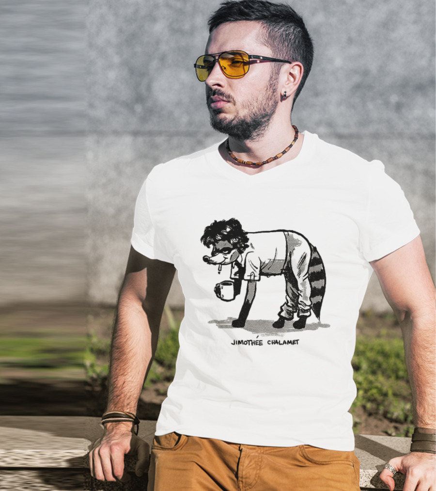 Timothée Chalamet Jimothy Raccoon 2026 Crossover Meme T-Shirt