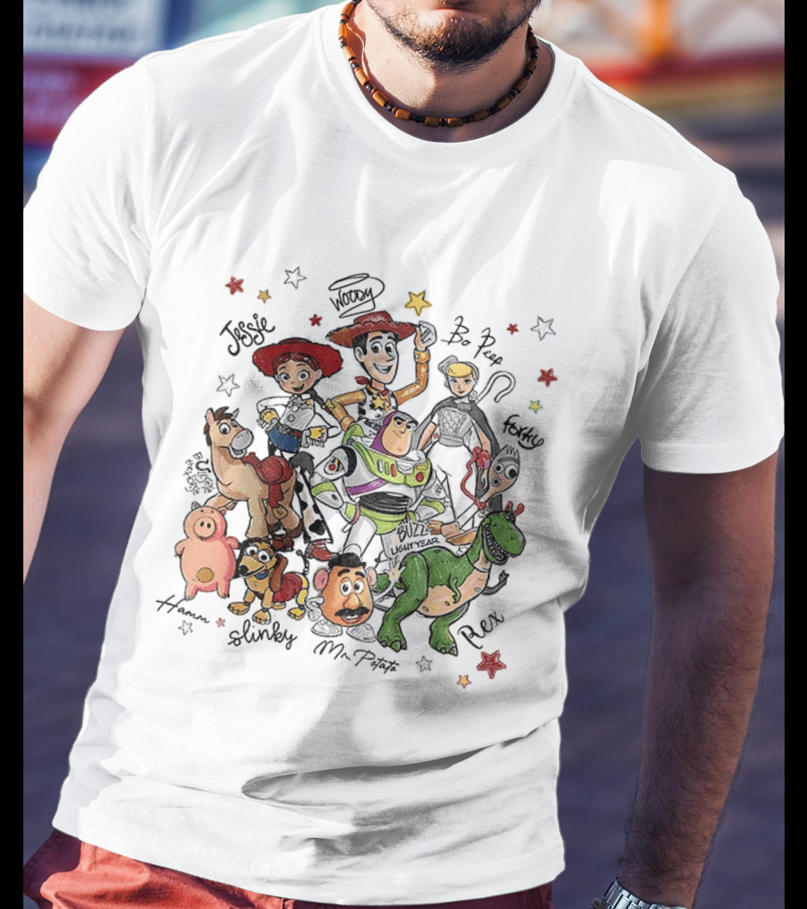 Woody Buzz Lightyear Jessie Bo Peep Forky Toy Story Disneyland Family Hamm Slinky Mr Potato Rex T-Shirt