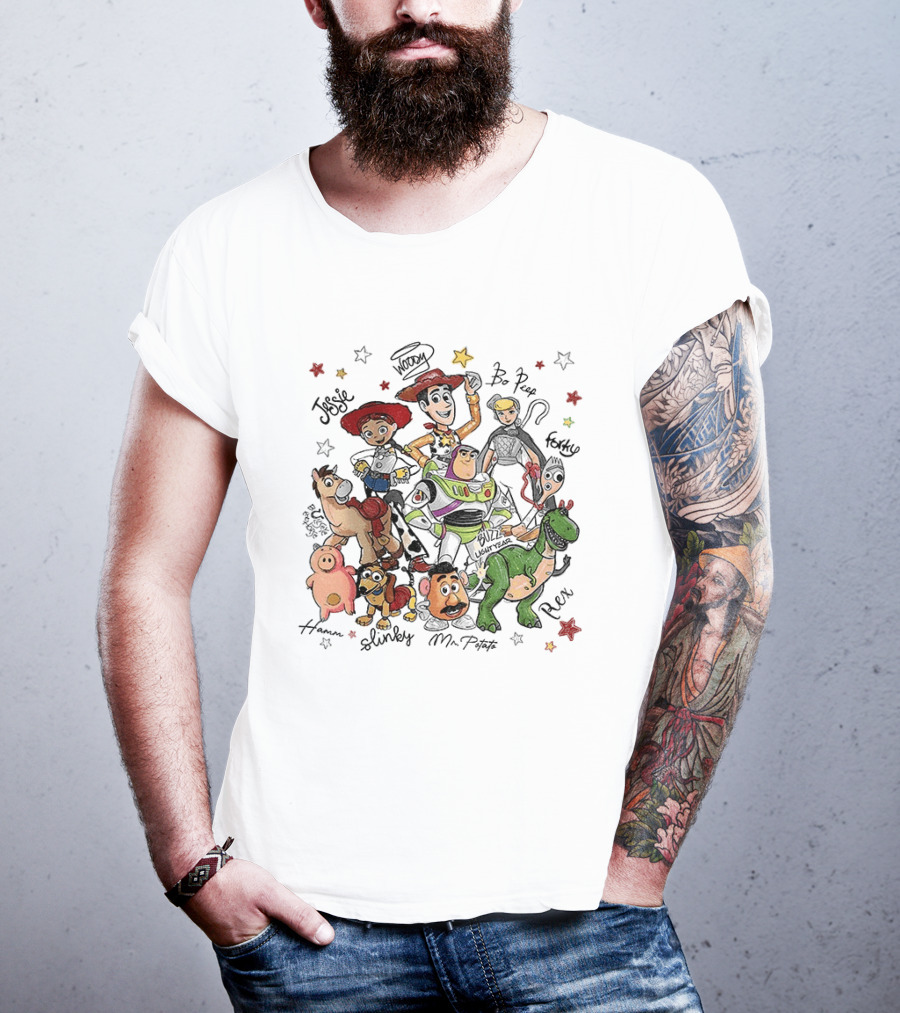 Woody Buzz Lightyear Jessie Bo Peep Forky Toy Story Disneyland Family Hamm Slinky Mr Potato Rex T-Shirt