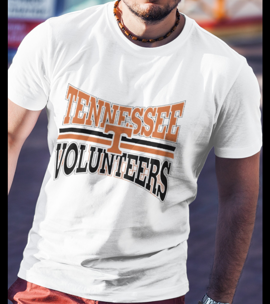 Tennessee Volunteers NCAA Orange Black Arched Block Lettering T-Shirt