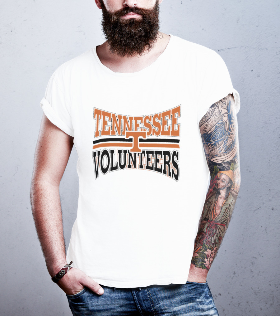 Tennessee Volunteers NCAA Orange Black Arched Block Lettering T-Shirt