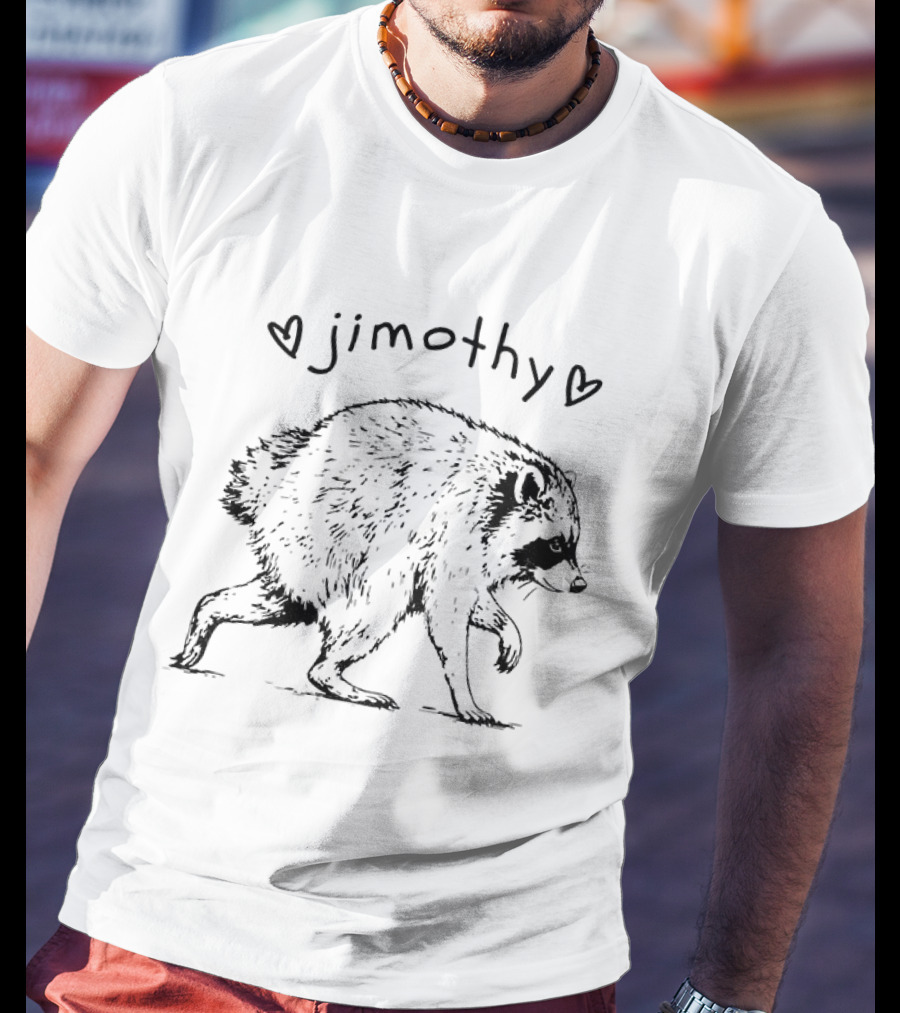 Jimothy Trash Panda Raccoon Animal Lover Hearts T-Shirt