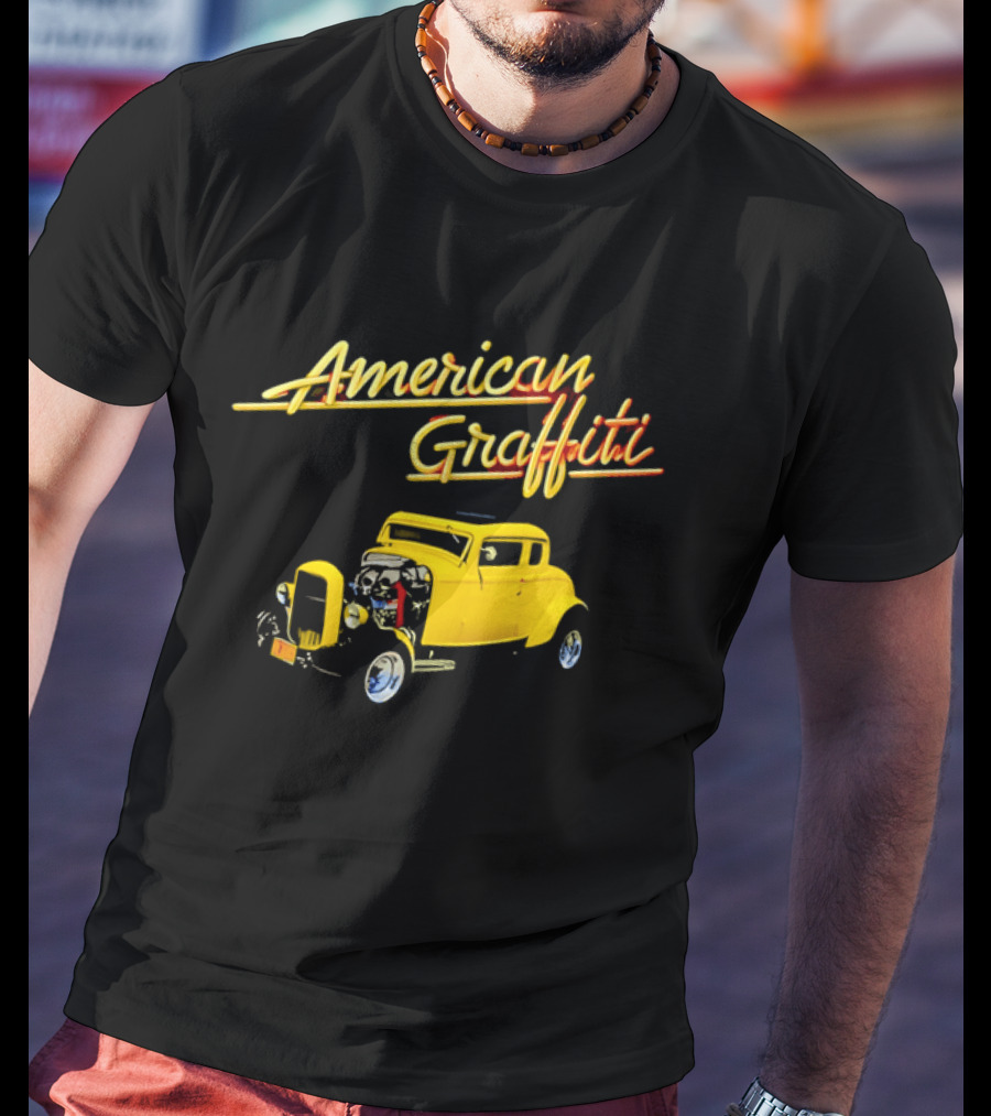 American Graffiti Yellow Deuce Coupe Hot Rod Car T-Shirt