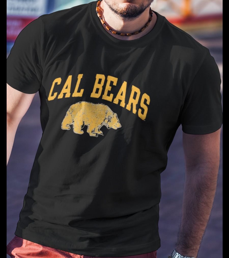 Cal Bears NCAA Distressed Grizzly Bear Profile T-Shirt
